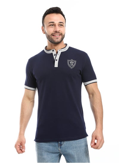 Buy Embroidered Pique Polo Shirt With Classic Collar And Buttons in Egypt