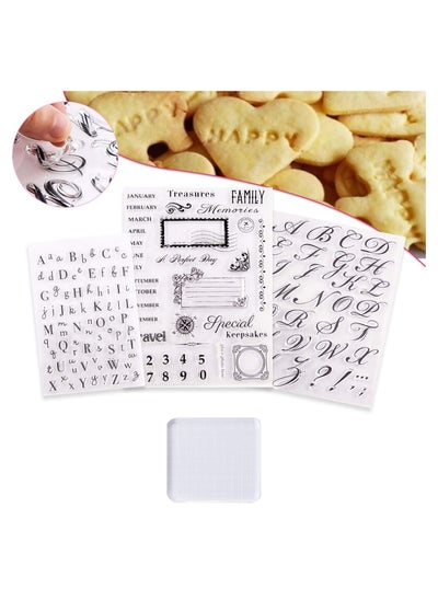 اشتري 4 Pcs Alphabet Cake Stamp Tool Numbers Fondant Cake Mould DIY Cookie Stamp Cutter Handmade English Letters Biscuit Cake Cookie Baking Tools في السعودية