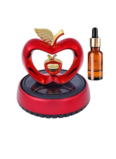 Buy Car Air Freshener Apple Solar Energy Rotating Aromatherapy Aviation Al Alloy Diffuser Interior Decoration Accessories Diffuser For Car And Home With 10 ML Multiple Essential Oil Air Freshener in UAE