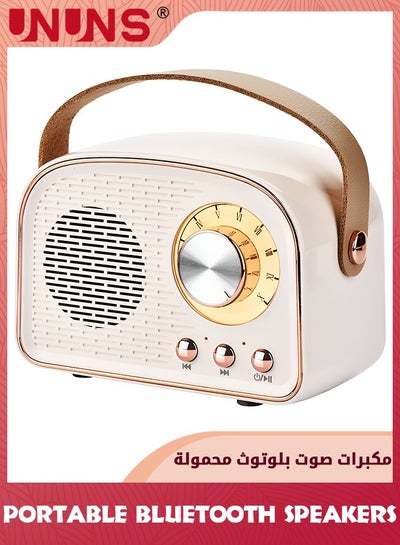 Buy Retro Bluetooth Speaker,Wireless Vintage Speaker For Android/iOS Devices,Portable Bluetooth Speaker Supports FM/TF Card/AUX,Old Fashion Style For Kitchen Desk Bedroom Office Outdoor,Beige in UAE