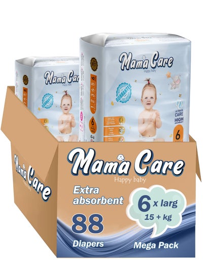 Buy Mama Care Extra Large size 6 Baby Diapers 15+kg /2-Packs Jumbo 88 PCS in UAE