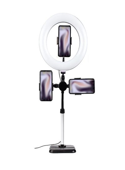 Buy Desktop Stand for Live Stream 360 Degree Rotated LED Ring Light With 3 Mobile Phone Holder in Egypt