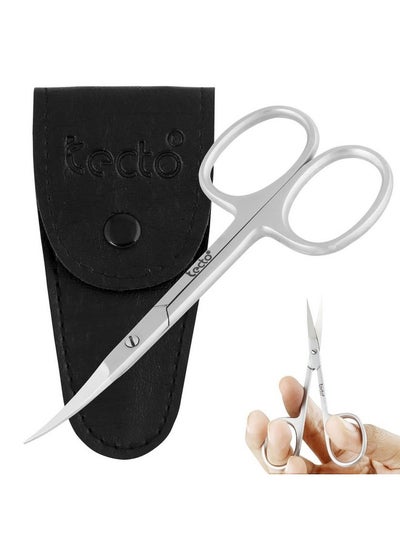 Buy Tecto Professional Nail Scissors, Stainless Steel Manicure Scissors,Cuticle Scissors, Multi-Purpose, Eyelashes, Eyebrow, Toenail for Women and Men (Curved Nail Scissor) in UAE