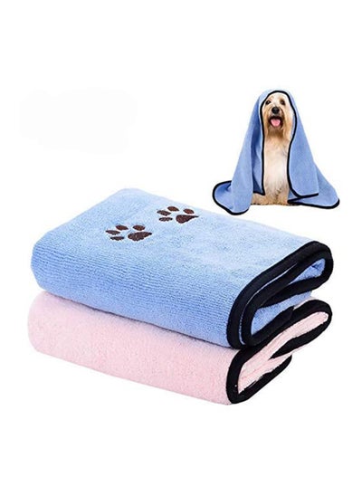 Buy 2 Pcs Towel Microfiber Quick Drying Bath Towels Large for Dogs and Puppys Super Absorbent Doggy Microfibre in Saudi Arabia