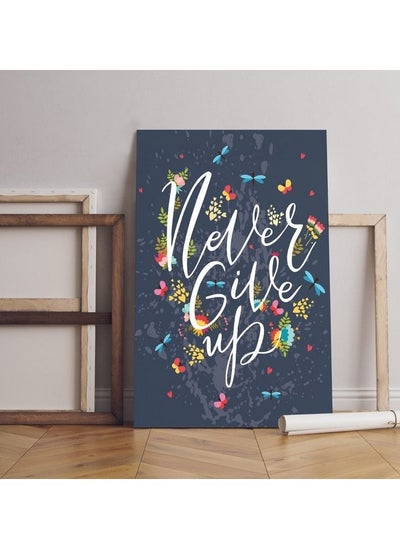 Buy Home Gallery never give up motivational postcard Printed canvas wall art in Egypt