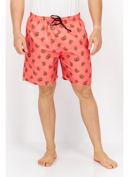 Buy Men Allover Print Swimmer Shorts, Pink in UAE