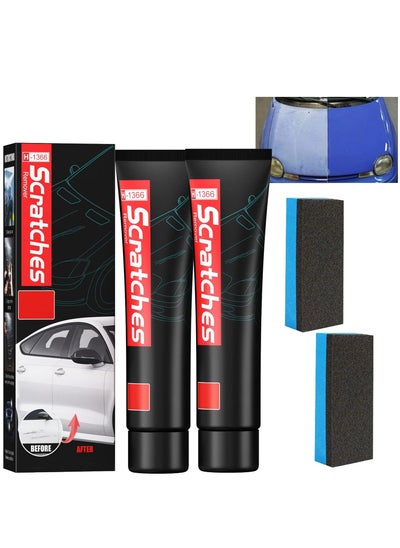 Buy Car Scratch Removal Kit, 2Pcs Car Scratch Repair Kit, Car Paint Scratch Repair Agent, Car Scratch Remover, Grinding Polishing Restorer Paste with Sponge, Erase Car Scratches (60ML) in UAE