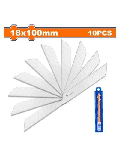 Buy Wadfow 10 Pcs Snap-Off Knife Blades Set 18x100mm (WMK1K18) in UAE