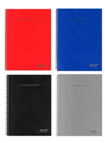 Buy 4-Piece A4 Size Single Line Notebook 100 Pages Set Multicolour in UAE