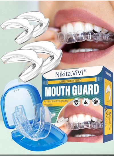 اشتري 4 In 1 Mouth Guard For Teeth Grinding Custom Moldable Night Time Protection Teeth Cover Comes In 2 Sizes في الامارات