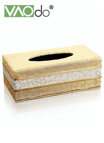 Buy Leather Tissue Box Holder Trimmed Design Suitable for Multi-scene Use 24 * 12.5 * 8.5 CM in Saudi Arabia