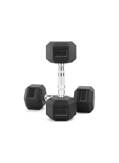 Buy Elite hex dumbbell made of rubber, two pieces, weighing 10 kg in Egypt