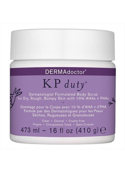 اشتري KP Duty Body Scrub Dermatologist Formulated Exfoliant for Keratosis Pilaris and Dry, Rough, Bumpy Skin with 10% AHAs + PHAs, 16 fl oz (Pack of 1) في الامارات