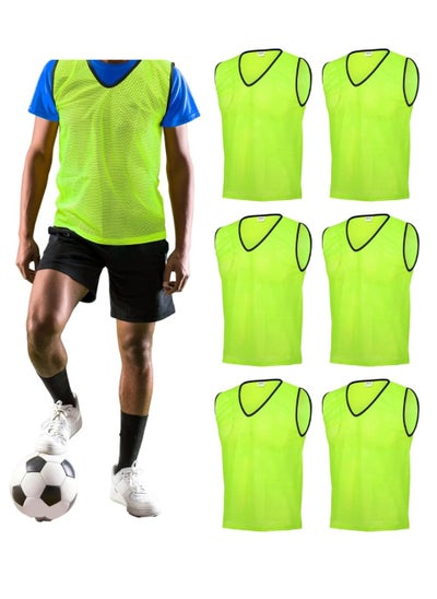 Buy FFA SPORTS Pack of 6 Large Training Bibs/Pennies/Scrimmage/Vests for Soccer, Basketball, Football, Volleyball and Other Team Games in UAE