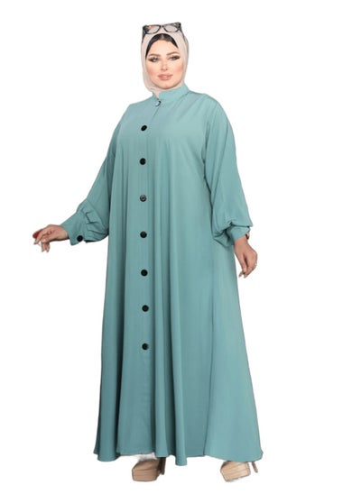 Buy Abaya Crepe abaya without a veil, one size, fits up to 120 kilos for women in Egypt