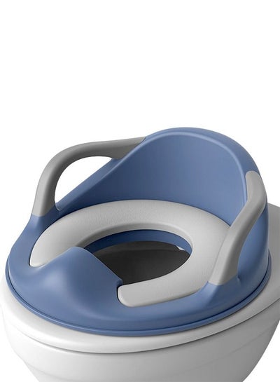 Buy Melo Baby Potty Seat For Western Toilets Kids Toilet Potty Training Seat For Baby With Handle Cushion Lock Kids Potty Chair Kids Potty Seat For Baby Kids 1 To 8 Years Boys Girls Blue in UAE