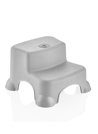 Buy Kids 2 Step Stool With Non-Slip Feet - Grey, 3+ Years in UAE