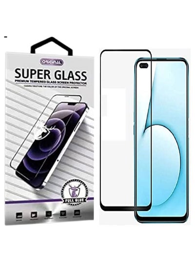 Buy For Oppo Reno3 Pro Super Glass Tempered Glass 9H Screen Protector-Black in Egypt