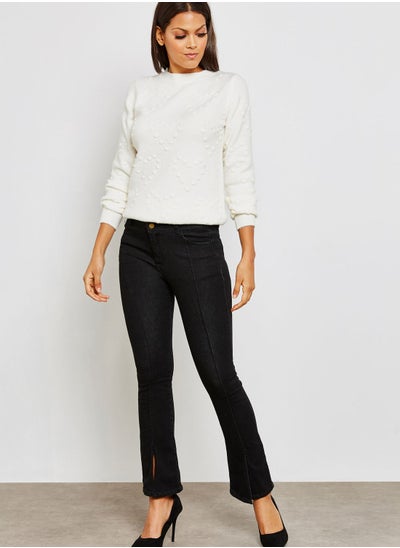 Buy Split Hem Flared Jeans in UAE