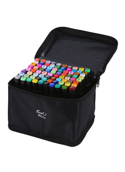 Buy 80-Piece Multicolour Color Twin Tips Double Head Marker Pen For Art Drawing in UAE