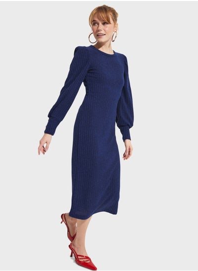 Buy Ribbed Knitted Dress in UAE