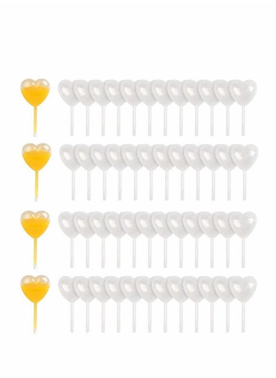 Buy 4ml Mini Squeeze Transfer Cupcakes Pipettes Heart Shape, Disposable Plastic Droppers for Cupcake, Dessert, Strawberries and Chocolate for Party Decoration, 100 Pcs in Saudi Arabia