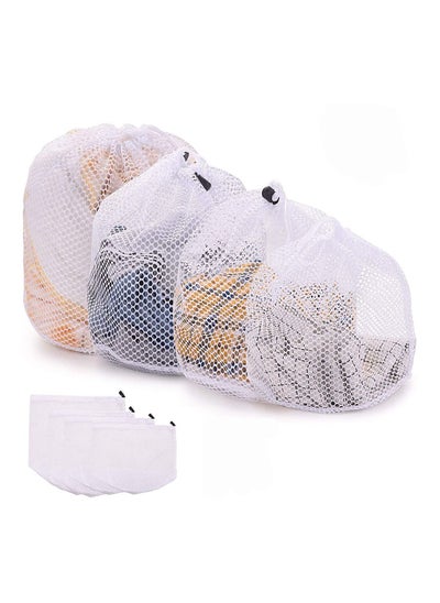 Buy 4PCS Mesh Laundry Bags Laundry Net Bag Drawstring Reusable Durable Washing Net Bag for Clothes Underwear Delicates Socks Baby Clothes Bra Shoes Knitted Garments in UAE