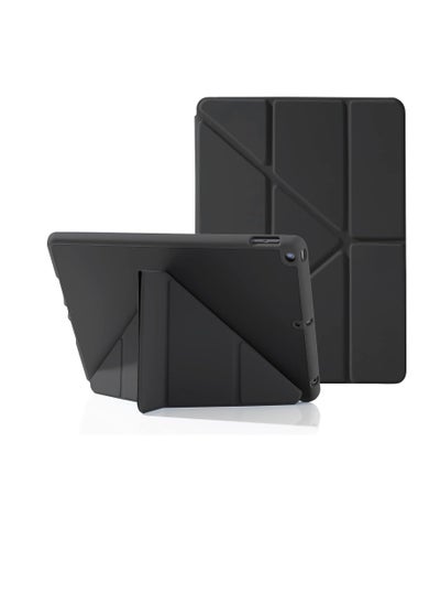 اشتري iPad Case for iPad 10.2 Inch 9th 8th 7th Generation (2021/2020/2019) with Pencil Holder, 5-in-1 Multiple Viewing Angles, Silky Soft Silicone Case, Self Dream o/Estel A, Black في مصر