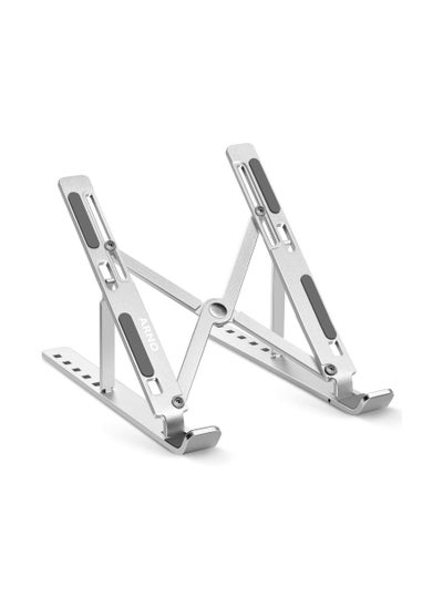 اشتري Aluminium Foldable Stand Notebook Support Laptop Base Macbook Pro Holder Adjustable Bracket-Silver في الامارات