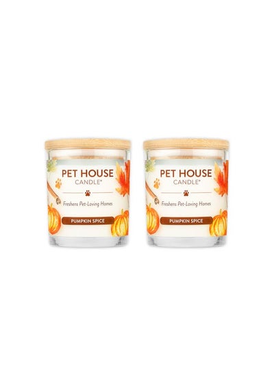 Buy One Fur All, Pet House Candle-100% Plant-Based Wax Candle-Pet Odor Eliminator for Home-Non-Toxic and Eco-Friendly Air Freshening Scented Candles-Odor Eliminating Candle-(Pack of 2, Pumpkin Spice) in UAE