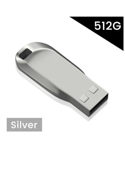 Buy 512GB USB 3.0 High speed Flash Metal Pen Drive Waterproof Silver in UAE