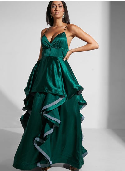 Buy Layered Ruffle Strappy Maxi Dress in Saudi Arabia