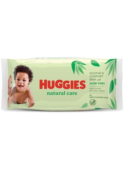 اشتري Baby Wipes Natural Care with Aloe Vera Huggies Wipes 56 Pc Kids في الامارات