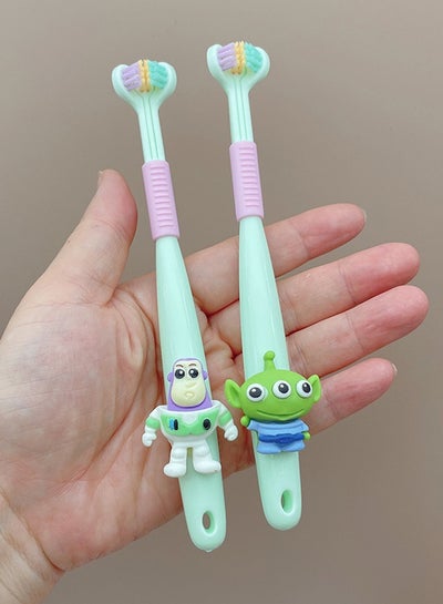 Buy Children's Cartoon 3-Side Toothbrush, Soft-Bristled Toddler Toothbrush, 360° Oral Cleaning, Suitable for 2 Years and Up in Saudi Arabia