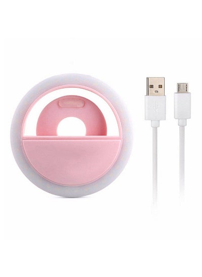 Buy Supplementary Light Lamp Mobile Phone Selfie Light Annular Supplementary Light Lamp Built-in Rechargeable Lithium Battery Pink in UAE