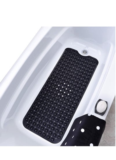 Buy Non-Slip Bathtub and Shower Mat, with 200 Suction Cups, Anti-slip for Elderly & Kids Extra, Long Bathroom , Mats Mildew Resistant Machine Washable (Black, 100 x 40 cm) in Saudi Arabia