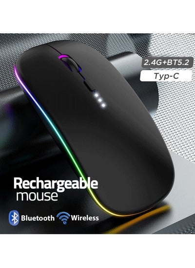 Buy point Wireless - Bluetooth Mouse PT-20 Rechargeable LED Dual Mode Mouse (Bluetooth 5.2 and USB Receiver) Portable Silent Mouse,for Laptop/Desktop/Tablet in Egypt