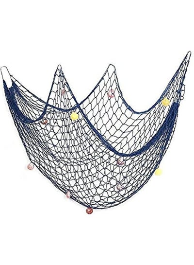 Buy Fish Net Mediterranean Style Nautical Fishing Net with Shells and Anchor Home Room Decoration in UAE