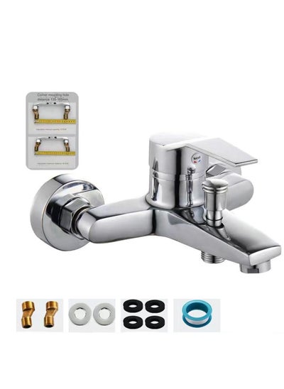 Buy Single Lever Shower Mixer , Hot and cold shower and bath mixer made of zinc alloy anti rust chrome color in Saudi Arabia