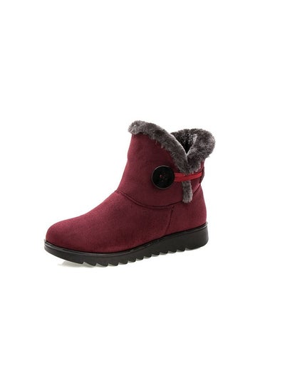 اشتري Women's Cotton Shoes, Warm Cotton Boots Wine Red في الامارات