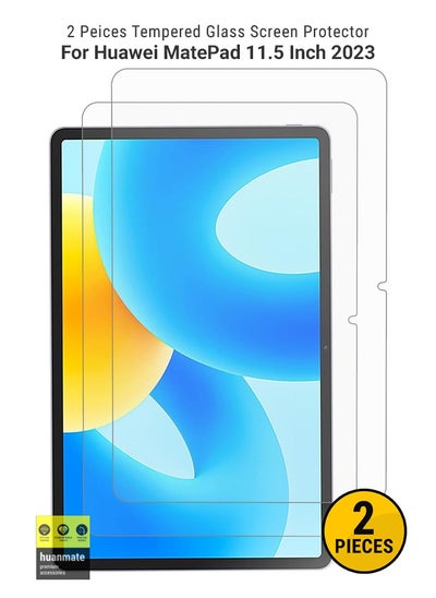 اشتري 2 Pieces Tempered Glass Screen Protector For Huawei MatePad 11.5 Inch 2023 Clear في السعودية