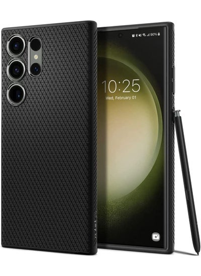 اشتري Liquid Air Samsung Galaxy S23 ULTRA Case Cover - Matte Black في الامارات