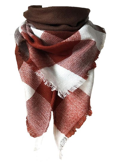 اشتري Wander Agio Women's Fashion Scaves Shawl Grid Winter Warm Plaid Scarf Fichu Coffee 27 في الامارات