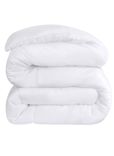 Buy Microfiber Queen Size Soft Duvet White 160x220cm in UAE