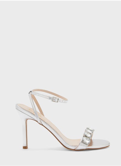 Buy Jewelled Front Strap Heeled Sandal in UAE