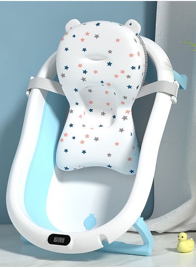 اشتري Portable Baby Bathtub, Collapsible Toddler Bathtub with Baby Cushion, Temperature Sensor and Drainage Hole, Kids Bath Hot Tub Storage Basin في الامارات