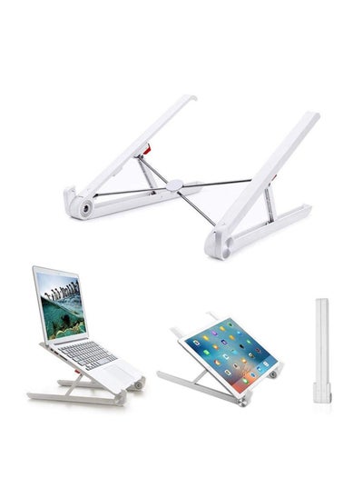 اشتري Laptop Stand Adjustable Height, Foldable Portable Ventilated Laptop Riser for Desk, Ergonomic Tray Universal Lightweight Retractable Computer Holder for All Notebook Tablet في الامارات