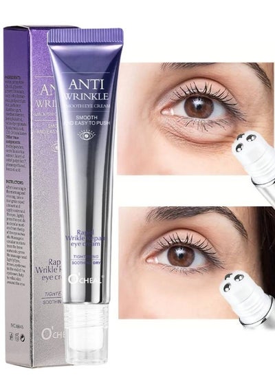 Buy Rapid Wrinkle Repair Eye Cream Wrinkle Smoothing Roll On Eye Massage Eyes Fade Fine Lines Reduce Dark Circles Eye Serum Tighten Eye Bags Puffiness Improve Elasticity Eye Treatment Cream 20g in UAE