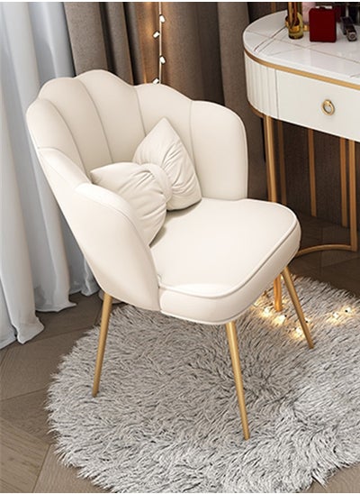 Buy Round Flower Petal Shaped Cushion Chair With Golden Legs in UAE