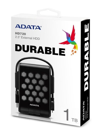 اشتري محرك الأقراص الصلبة الخارجي ADATA HD720 المتين | مقاوم للماء | ضد الغبار | هارد 1 تيرابايت | أسود في الامارات